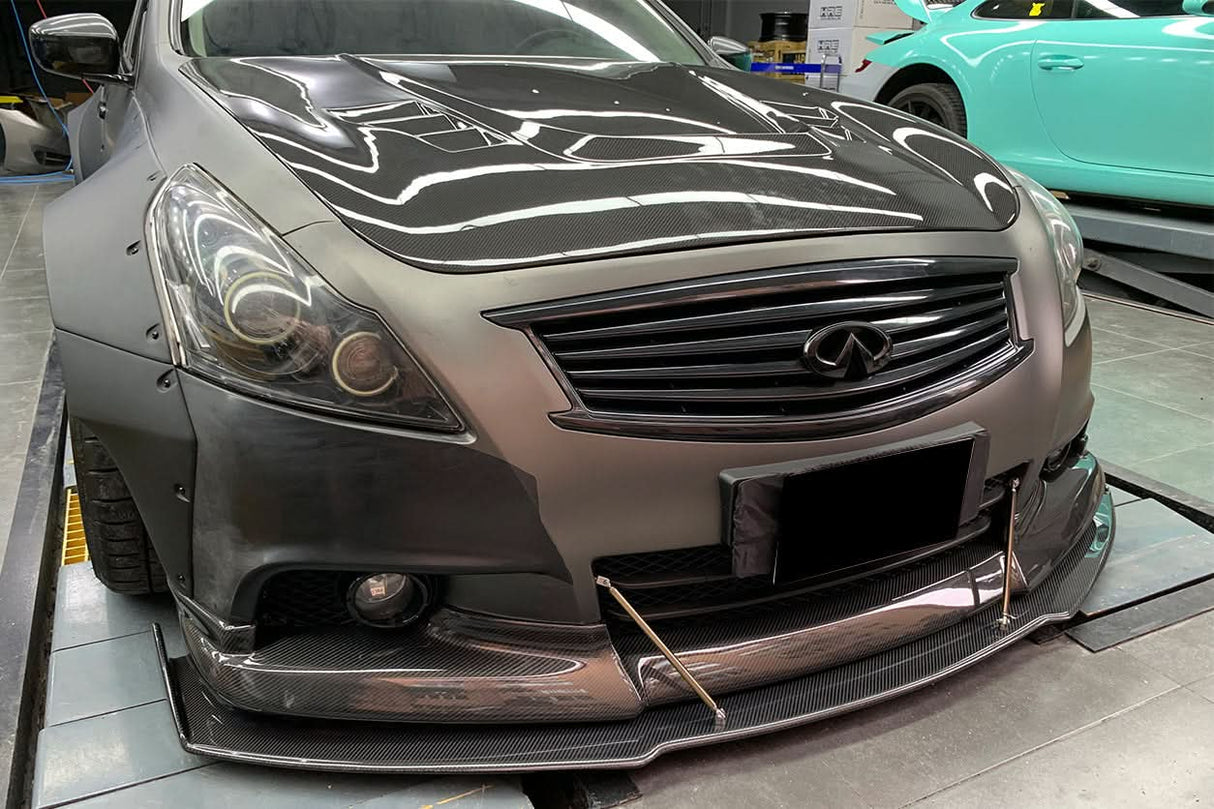 2009-2015 Infiniti G25 G37 Sedan Carbon Fiber Front Lip DarwinPRO (BKSS)