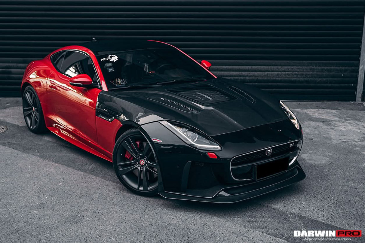 DarwinPRO 2013-2017 Jaguar F-Type Coupe & Convertible IMP Performance Partial Carbon Fiber Front Bumper with Lip