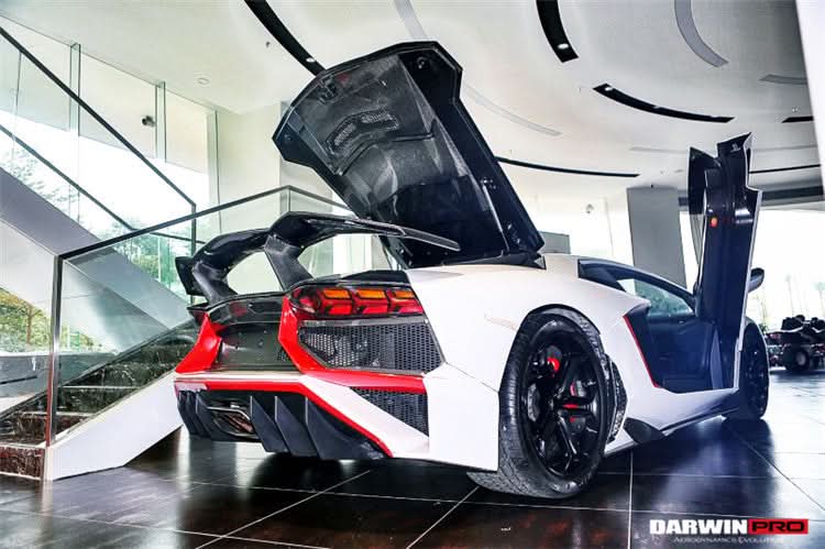 DarwinPRO 2011-2022 Lamborghini Aventador LP700 LP750 LP740 LP720 LP780 Coupe & Roadster BKSS Style Carbon Fiber Trunk Spoiler Wing