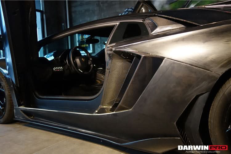 2011-2016  Lamborghini Aventador LP700 Coupe BKSS Style Carbon Fiber Quarter Panel Fender Side Vent Air Intake Cover Trim