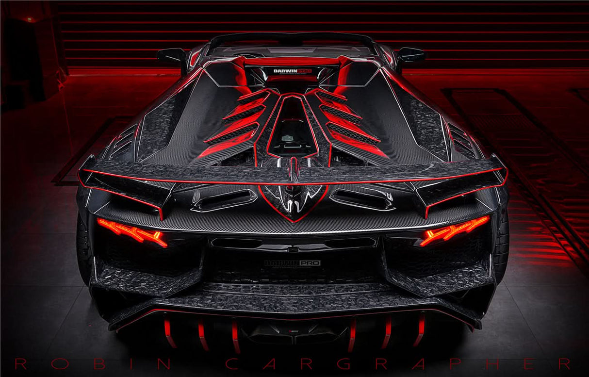 DarwinPRO 2011-2016 Lamborghini Aventador LP700 Roadster SV-BKSSII Style Carbon Fiber Aero Full Wide Body Kit