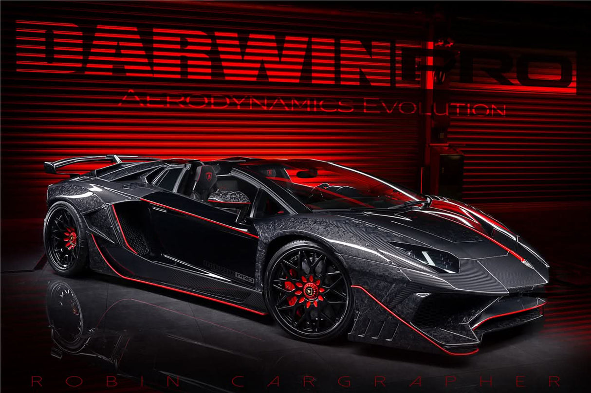 DarwinPRO 2011-2016 Lamborghini Aventador LP700 Roadster SV-BKSSII Style Carbon Fiber Aero Full Wide Body Kit