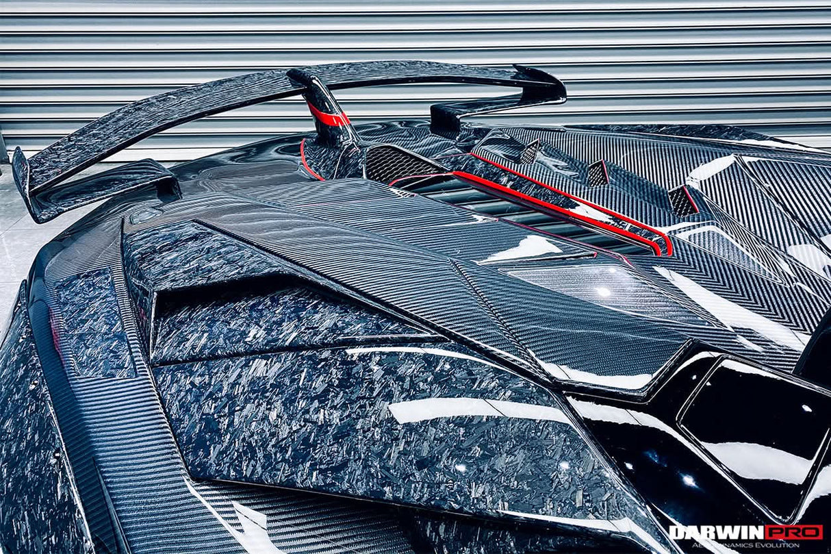 DarwinPRO 2011-2016 Lamborghini Aventador LP700 Roadster SV-BKSSII Style Engine Hood And Wing