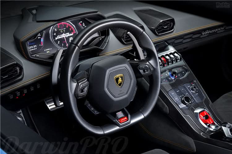 DarwinPRO 2015-2023 Lamborghini Huracan LP610 & LP580 & EVO Autoclave Carbon Fiber Center Steering Wheel Trim