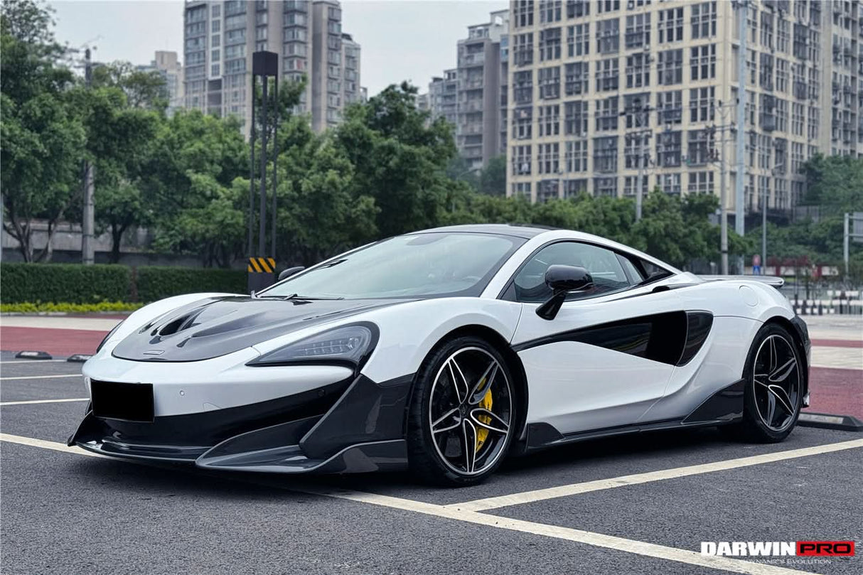 DarwinPRO 2015-2020 McLaren 540C & 570S Convert 600LT Carbon Fiber Front Bumper Lip With Undertray
