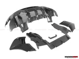 2015-2020 McLaren 540C 570S 570GT 600LT-Style Partial Carbon Fiber Rear Bumper with Diffuser  and Trunk Spoiler and Engine Trunk and Exhaust
