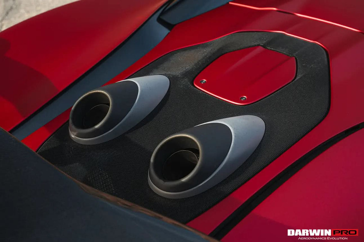 2015-2020 McLaren 540C 570S 570GT 600LT-Style Partial Carbon Fiber Rear Bumper with Diffuser  and Trunk Spoiler and Engine Trunk and Exhaust
