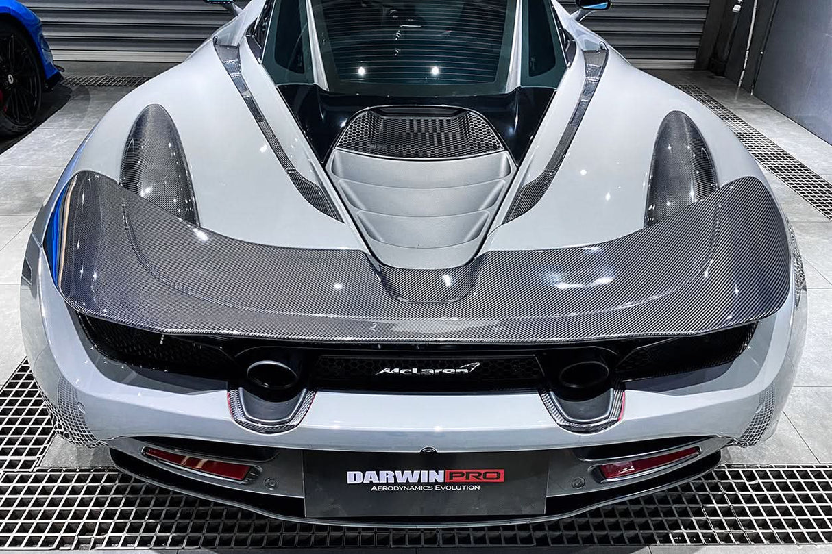 DarwinPRO 2017-2023 McLaren 720s Dry Carbon Fiber Rear Bumper Upper Exhaust Valance Panel