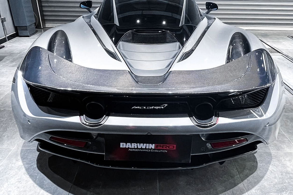 DarwinPRO 2017-2023 McLaren 720s Dry Carbon Fiber Rear Bumper Upper Exhaust Valance Panel