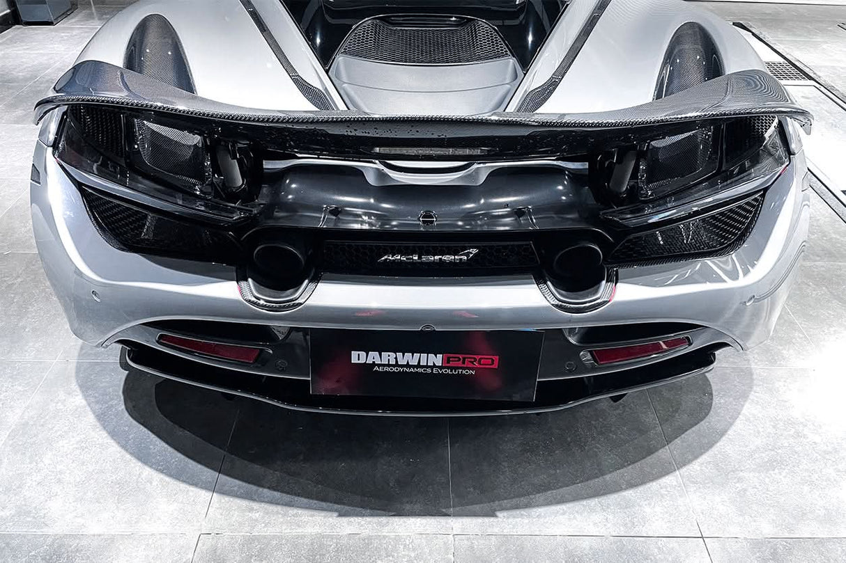 DarwinPRO 2017-2023 McLaren 720s Dry Carbon Fiber Rear Bumper Upper Exhaust Valance Panel