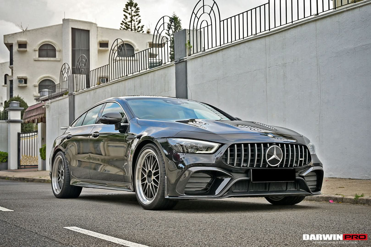 2019-2024 Mercedes Benz AMG GT63 S 4Door Coupe X290 Carbon Fiber Front Bumper Vents Canards