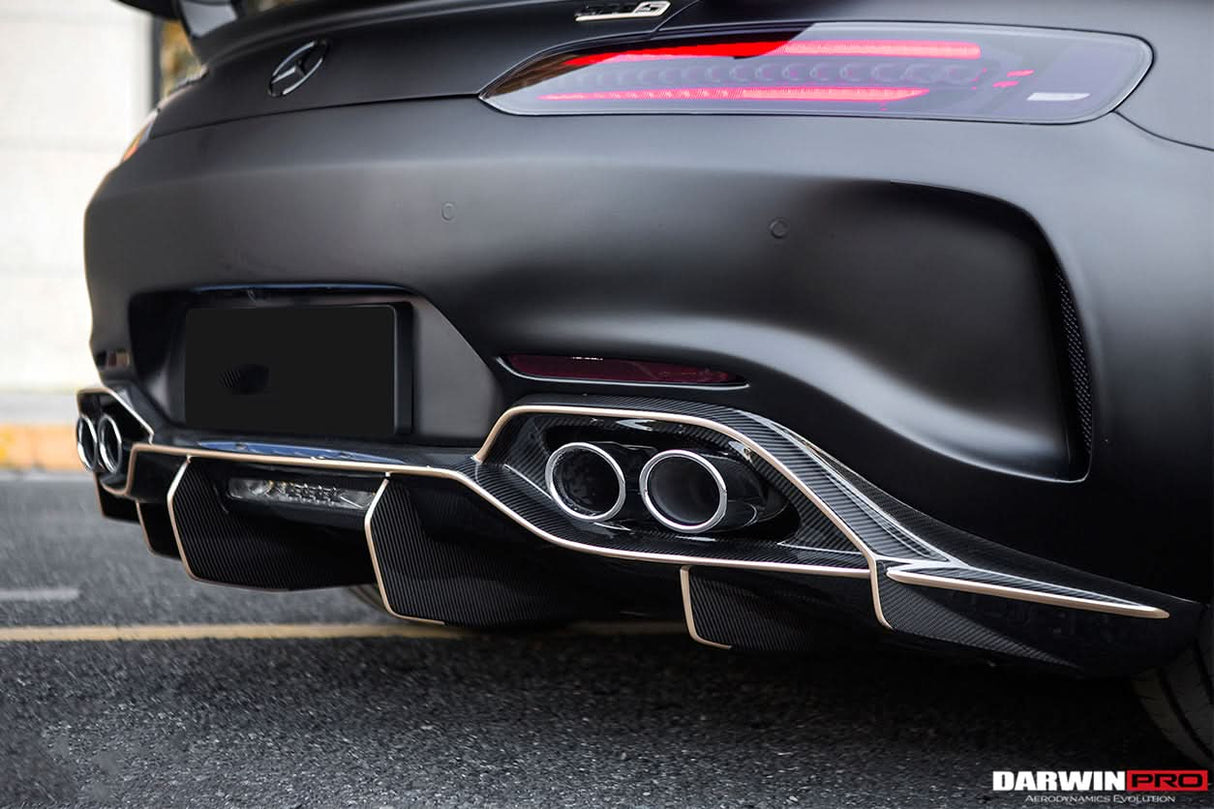 2017-2021 Mercedes Benz AMG GT| GTS Partial Carbon Fiber Rear Bumper with Diffuser DarwinPRO IMP Design