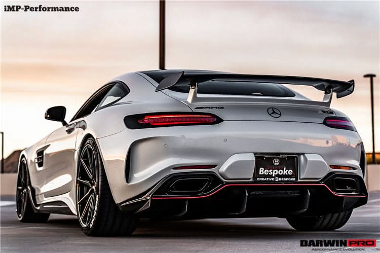 2015-2016 Mercedes Benz AMG GT | GTS Partial Carbon Fiber Rear Bumper with Diffuser DarwinPRO IMP Design