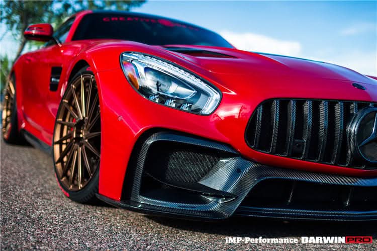 2015-2017 Mercedes Benz AMG GT | GTS Partial Carbon Fiber Front Bumper with Grille DarwinPRO IMP Design