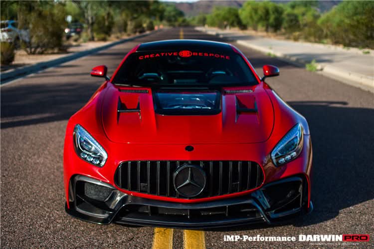 2015-2017 Mercedes Benz AMG GT | GTS Partial Carbon Fiber Front Bumper with Grille DarwinPRO IMP Design