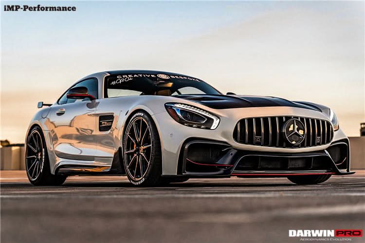 2015-2017 Mercedes Benz AMG GT | GTS Partial Carbon Fiber Front Bumper with Grille DarwinPRO IMP Design