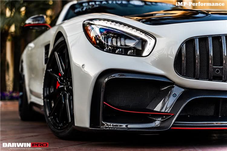 2015-2017 Mercedes Benz AMG GT | GTS Partial Carbon Fiber Front Bumper with Grille DarwinPRO IMP Design