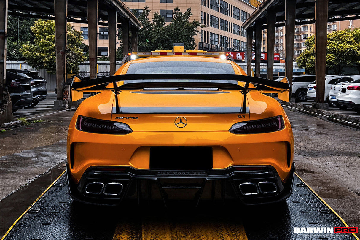 2015-2021 Mercedes Benz AMG GT | GTS Partial Carbon Fiber Rear Bumper With Exhaust Tips Darwinpro IMPII Design