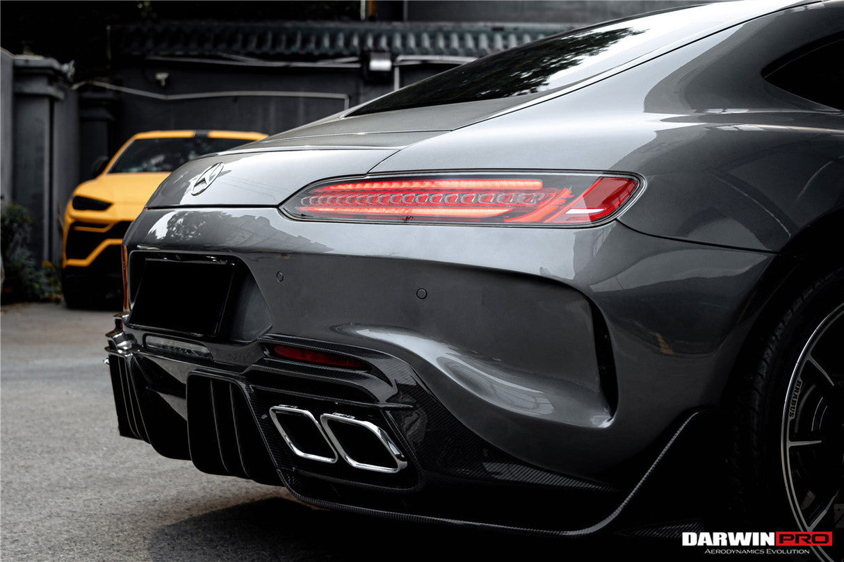 2015-2021 Mercedes Benz AMG GT | GTS Partial Carbon Fiber Rear Bumper With Exhaust Tips Darwinpro IMPII Design