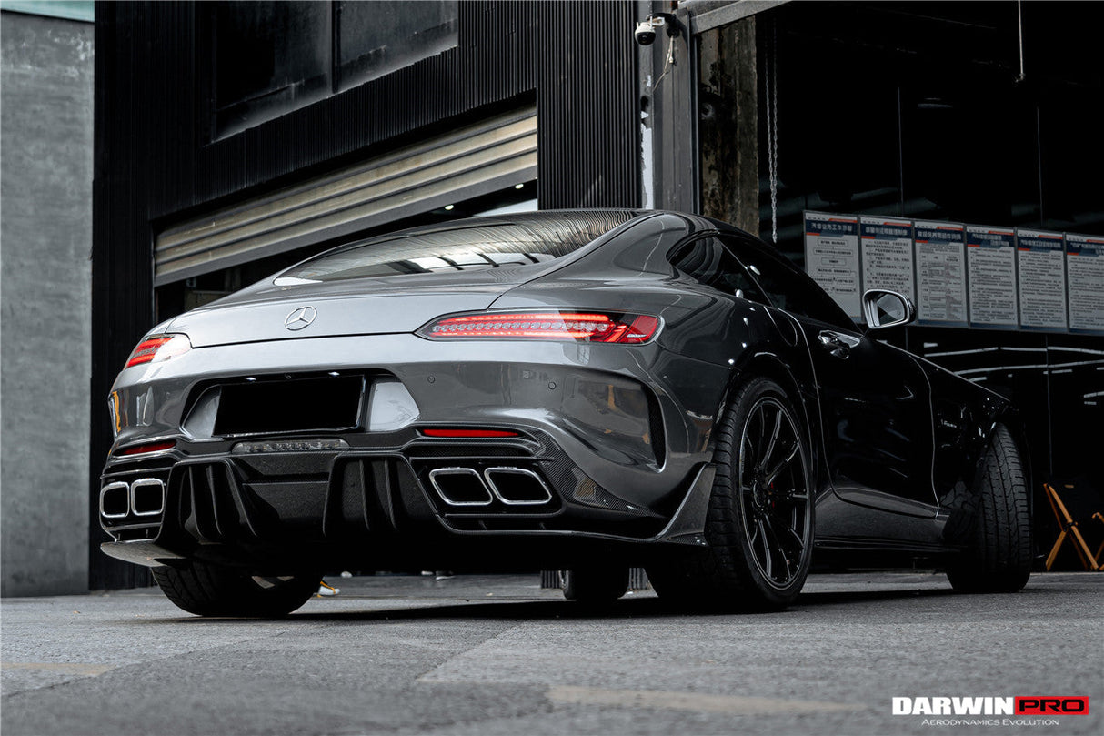 2015-2021 Mercedes Benz AMG GT | GTS Partial Carbon Fiber Rear Bumper With Exhaust Tips Darwinpro IMPII Design