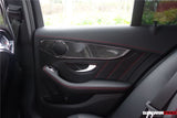 2015-2021 Mercedes Benz W205 C Class GLC X253 Carbon Fiber Interior Door Handle Cover Trim