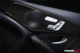 2015-2021 Mercedes Benz W205 C Class GLC X253 Carbon Fiber Interior Door Handle Cover Trim