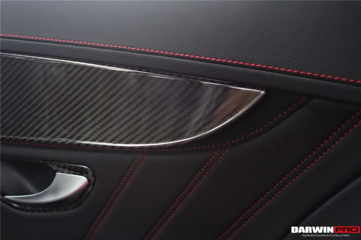 2015-2021 Mercedes Benz W205 C63 S AMG Sedan Carbon Fiber Interior Door Panel Trim Cover Strip