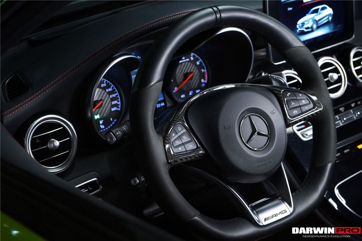 2015-2021 Mercedes Benz W205 C63 AMG Carbon Fiber Interior Steering wheel Trim