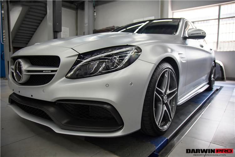 2015-2023 Mercedes Benz W205 C63 S AMG Carbon Fiber Front Bumper Trim Set (4pcs)