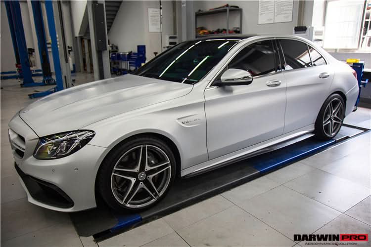 2015-2023 Mercedes Benz W205 C63 S AMG Carbon Fiber Front Bumper Trim Set (4pcs)