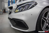 2015-2023 Mercedes Benz W205 C63 S AMG Carbon Fiber Front Bumper Trim Set (4pcs)