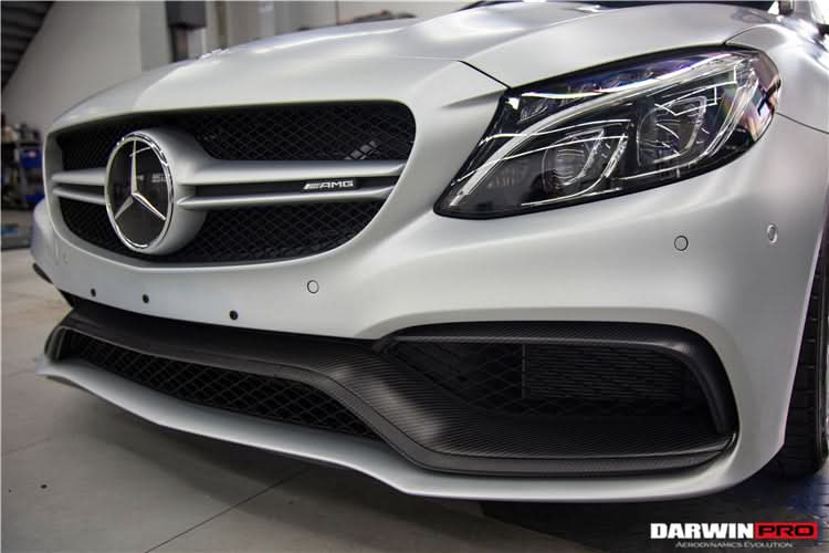 2015-2023 Mercedes Benz W205 C63 S AMG Carbon Fiber Front Bumper Trim Set (4pcs)