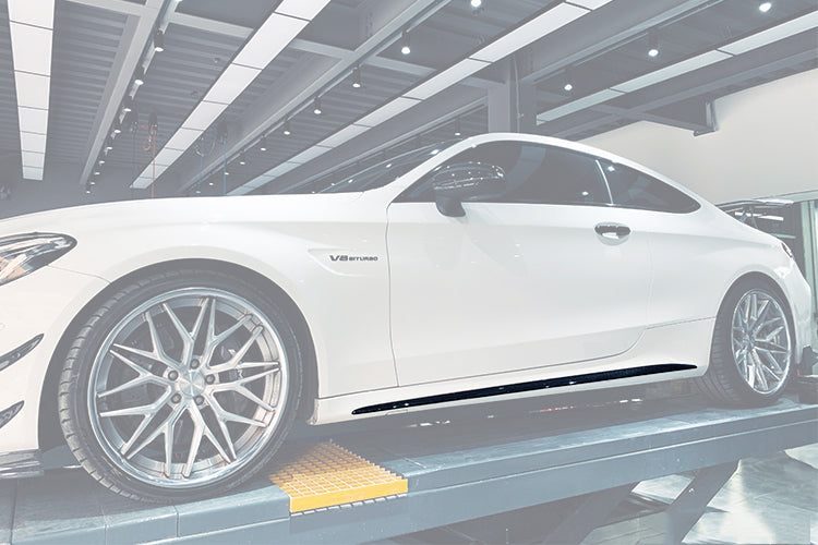 2015-2021 Mercedes Benz W205 C63 & S AMG Coupe Carbon Fiber Side Skirts Trim