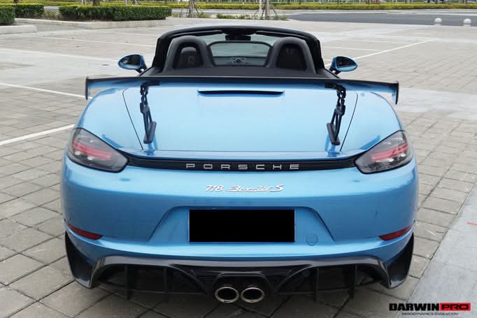 DarwinPRO 2016-2025 Porsche 718 Cayman And Boxster BKSS Style Carbon Fiber Rear Trim