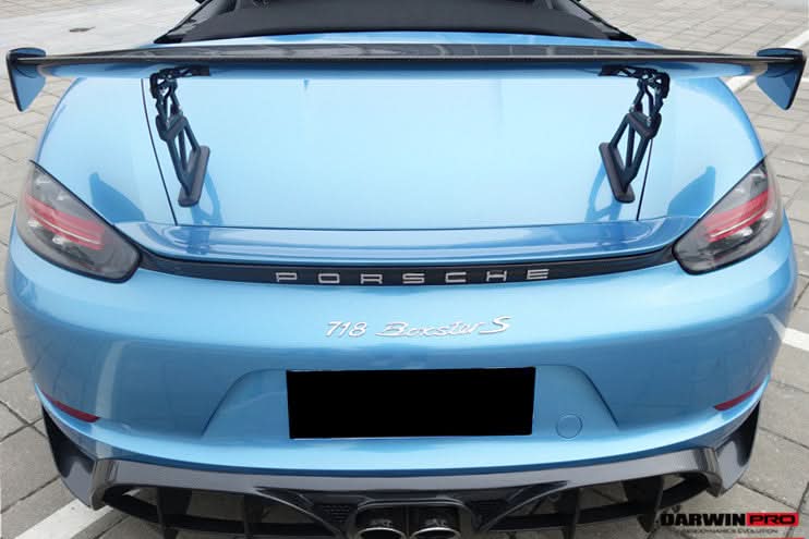 DarwinPRO 2016-2025 Porsche 718 Cayman And Boxster BKSS Style Carbon Fiber Rear Trim