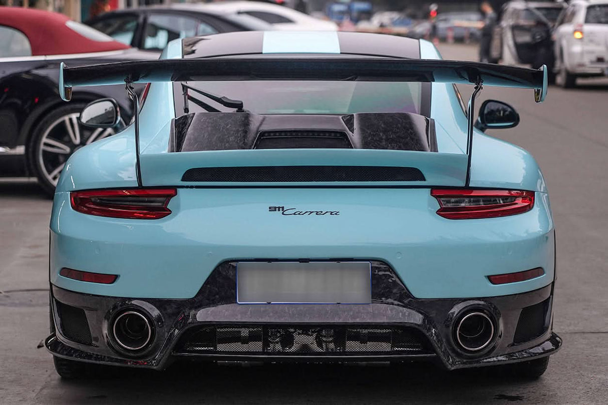 DarwinPRO 2016-2019 Porsche 911 991.2 Carrera & S GT2RS Style Partial Carbon Fiber Rear Bumper