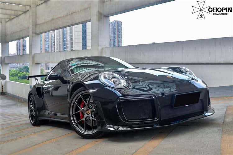 2013-2019 Porsche 911 991 Turbo S GT2RS Style Partial Carbon Fiber Front Bumper and Fender