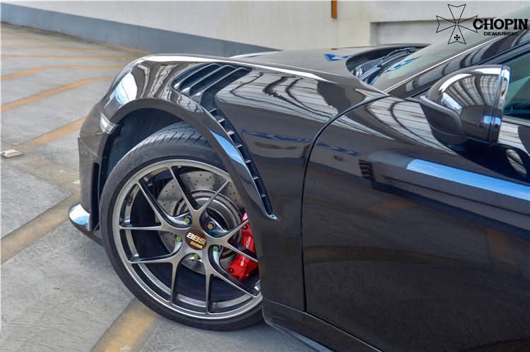 2013-2019 Porsche 911 991 Turbo S GT2RS Style Partial Carbon Fiber Front Bumper and Fender