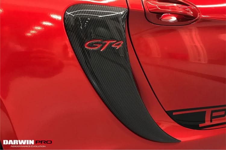 2012-2016 Porsche 981 Boxster Cayman GT4 Style Carbon Fiber Quarter Panel Side Scoops