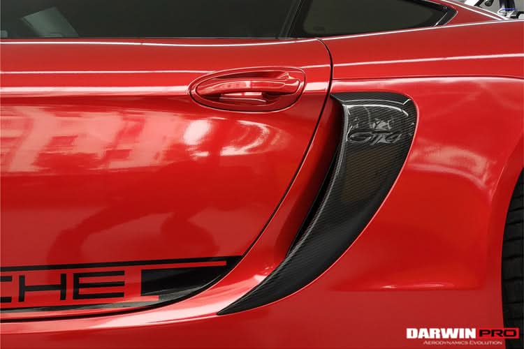 2012-2016 Porsche 981 Boxster Cayman GT4 Style Carbon Fiber Quarter Panel Side Scoops