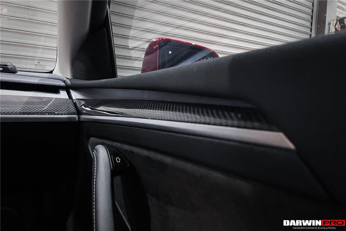 2020-2023 Tesla Model 3 Y OEM Style Autoclave Carbon Fiber Door Trim Interior Replacement