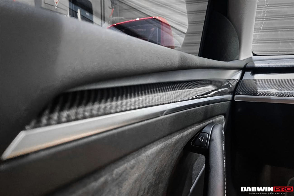 2020-2023 Tesla Model 3 Y OEM Style Autoclave Carbon Fiber Door Trim Interior Replacement