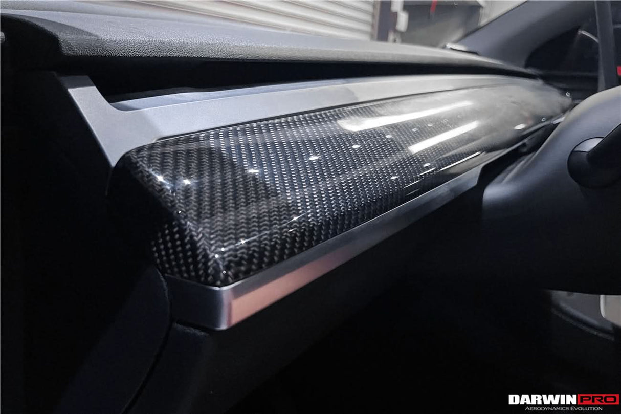 2020-2023 Tesla Model 3 Y OEM Style Autoclave Carbon Fiber Dashboard Trim Interior Replacement