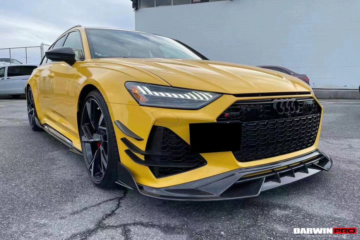 2019-UP Audi RS6 Avant C8 | RS7 Quattro Carbon Fiber Front Canards - DarwinPRO (iMP)