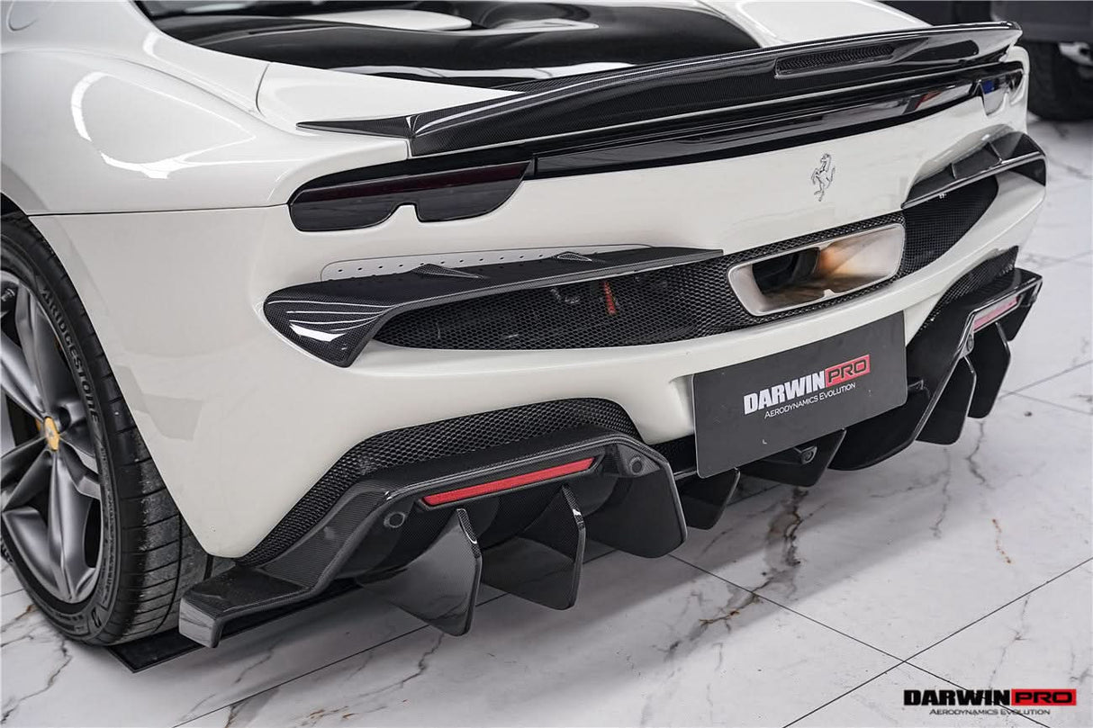 DarwinPRO 2022-2026 Ferrari 296 GTB & GTS Type F171 iMP Style Carbon Fiber Rear Diffuser With Undertray