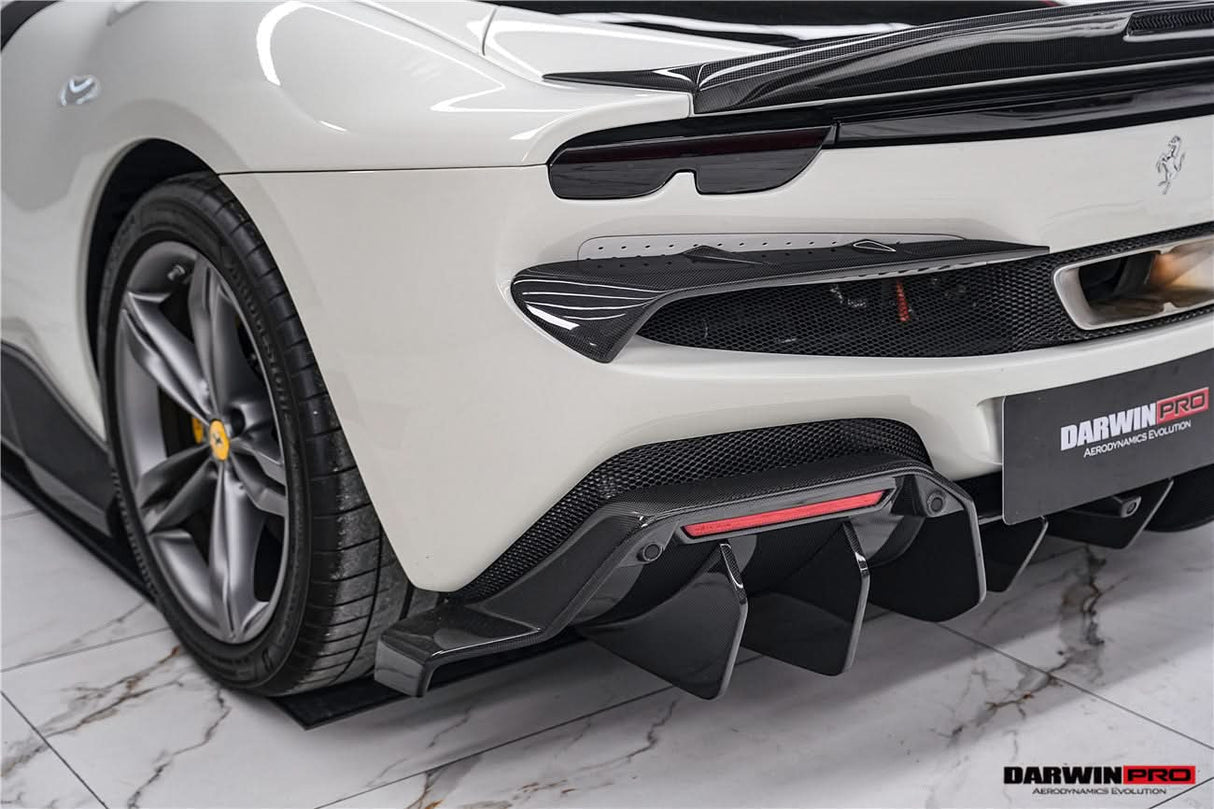 DarwinPRO 2022-2026 Ferrari 296 GTB & GTS Type F171 iMP Style Carbon Fiber Rear Bumper Trim