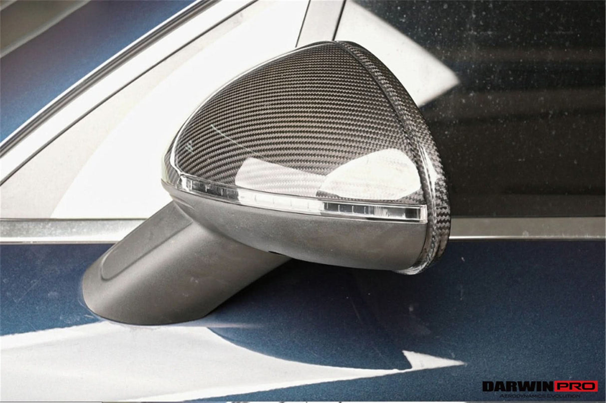 2014-2024 Porsche Macan 95B Dry Carbon Fiber Mirror Housing Replacement | Fits T, S, GTS, Turbo, Turbo S, 4 Electric, Turbo (NO BSA Holes)