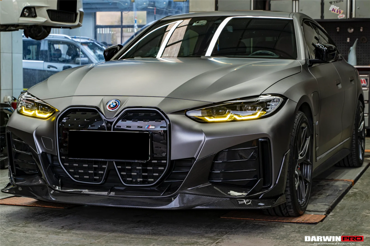 2021-2026 BMW i4 G26 Gran Coupe Autoclave Carbon Fiber Front Lip Splitter DarwinPRO (AM Style)