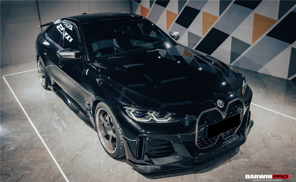 2021-2026 BMW i4 G26 Gran Coupe Autoclave Carbon Fiber Front Lip Splitter DarwinPRO (AM Style)