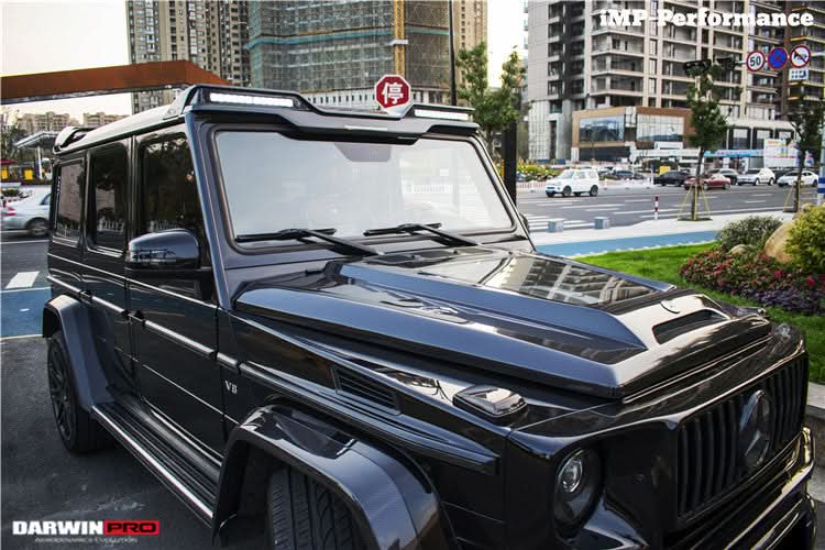 2008-2018 Mercedes Benz W463 G Wagon IMP Style Carbon Fiber Front Roof Spoiler | Fits G500, G550, G63 AMG, G65 AMG